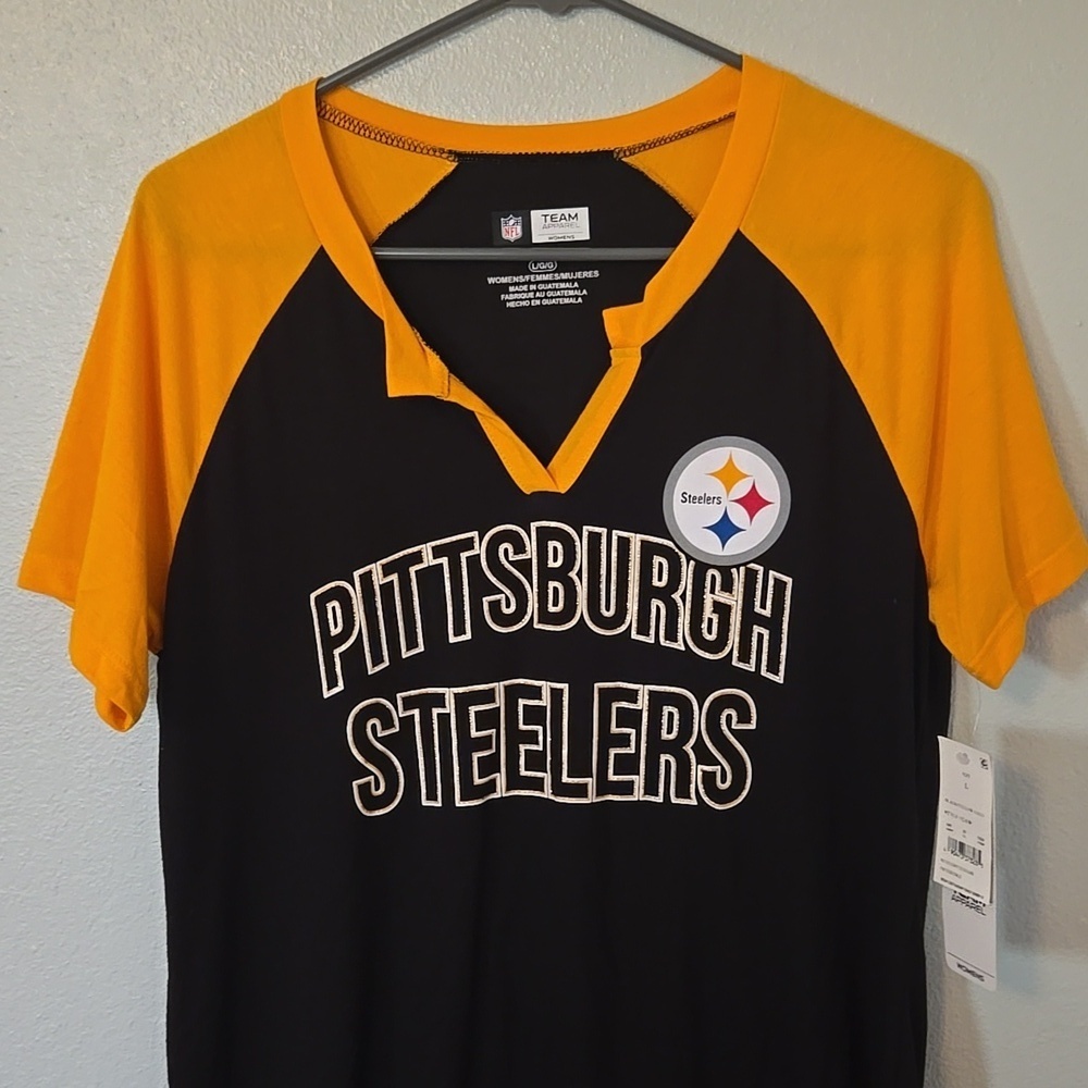 NFL Apparel | Steelers Black and Gold Short Sleeve Tee Size Large